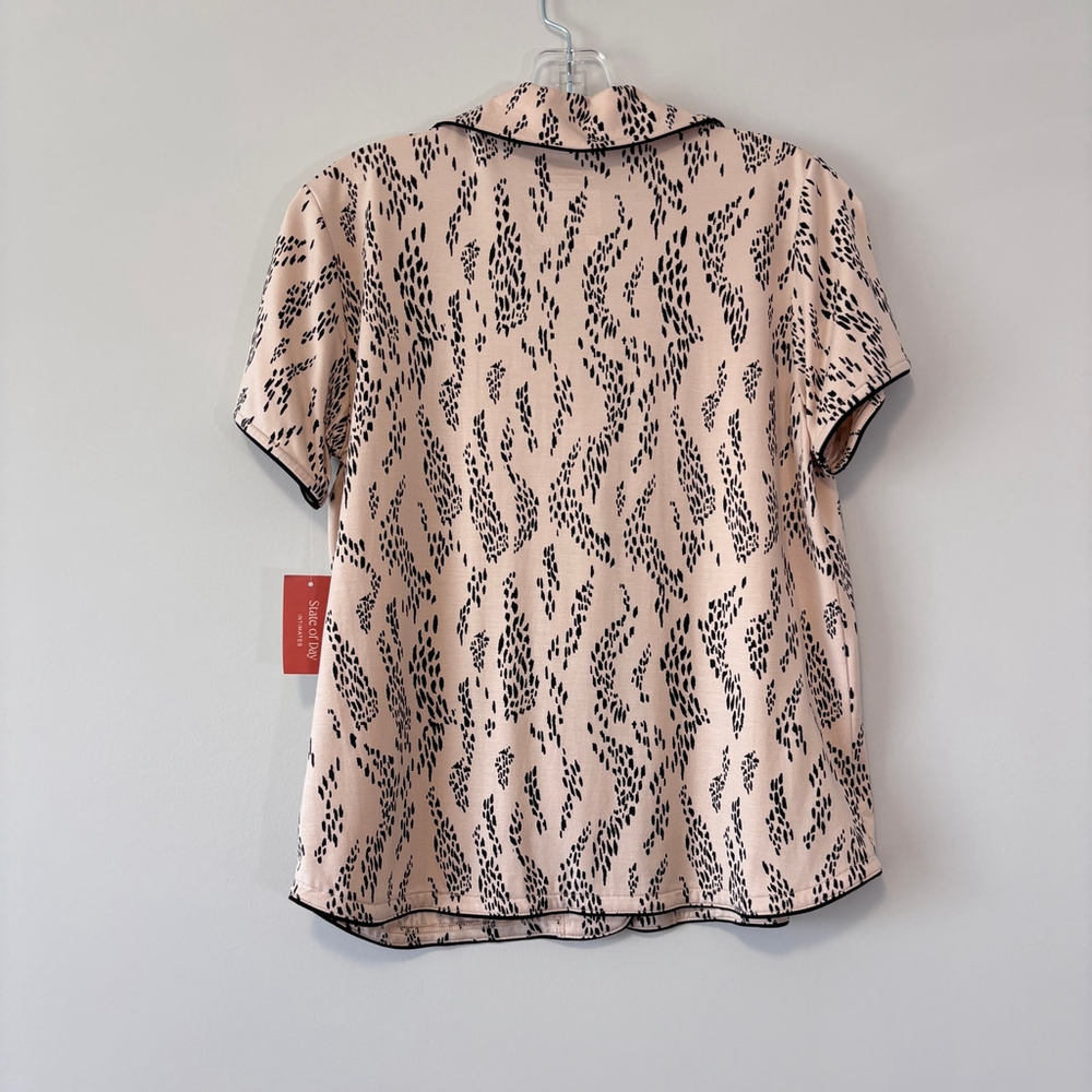 State of Day Women's 2X Beige & Black 2-Pc. Short-Sleeve & Shorts Pajama Set NWT - Picture 7 of 10